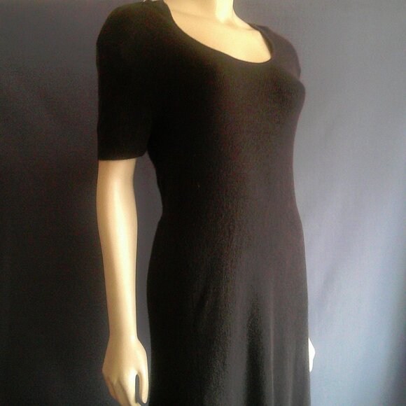 TSE Gray Taupe V-Neck Heavy Cashmere Tie in Back Sweater Dress L - Picture 4 of 12